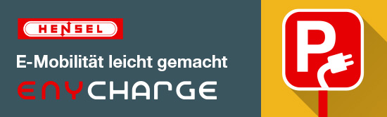 Textlich gestaltetes Banner mit dem Text: "E-Mobilität leicht gemacht. ENYCHARGE. Das erste einfache Multicharging-System"