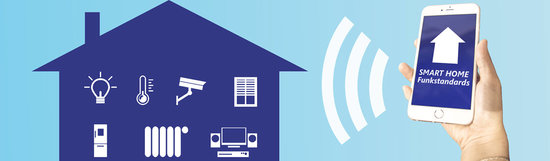 Illustration Smartphone Bedienung Smart Home über W-LAN