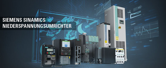 Abbildung der einzelnen Frequenzumrichtertypen des Herstellers Siemens. | © Siemens AG 2019. Alle Rechte vorbehalten.