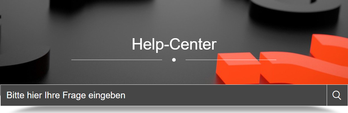 Das Help-Center im HARDY SCHMITZ WEBShop mit Suchoption. 