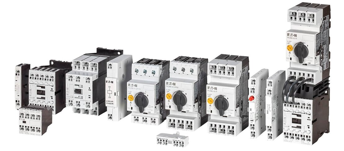 Abbildung der Motorschutzschalter PKZ und PKE sowie Leistungsschütze DIL von Eatons Moeller Serie. | © Eaton Electric GmbH