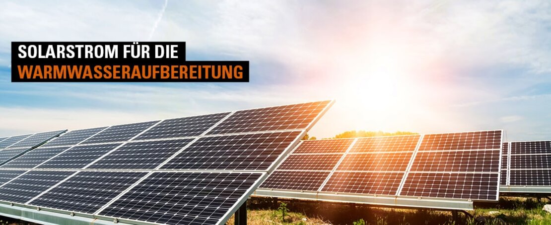 In Reihe aufgestellte Solarmodule auf einem Feld.