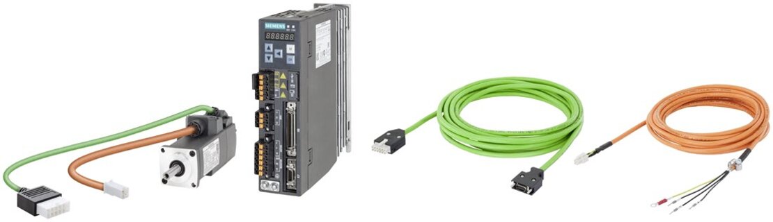 SINAMICS V90 mit MOTION-CONNECT 300 Leitungen und SIMOTICS S-1FL6 Servomotor | © Siemens. Alle Rechte vorbehalten.
