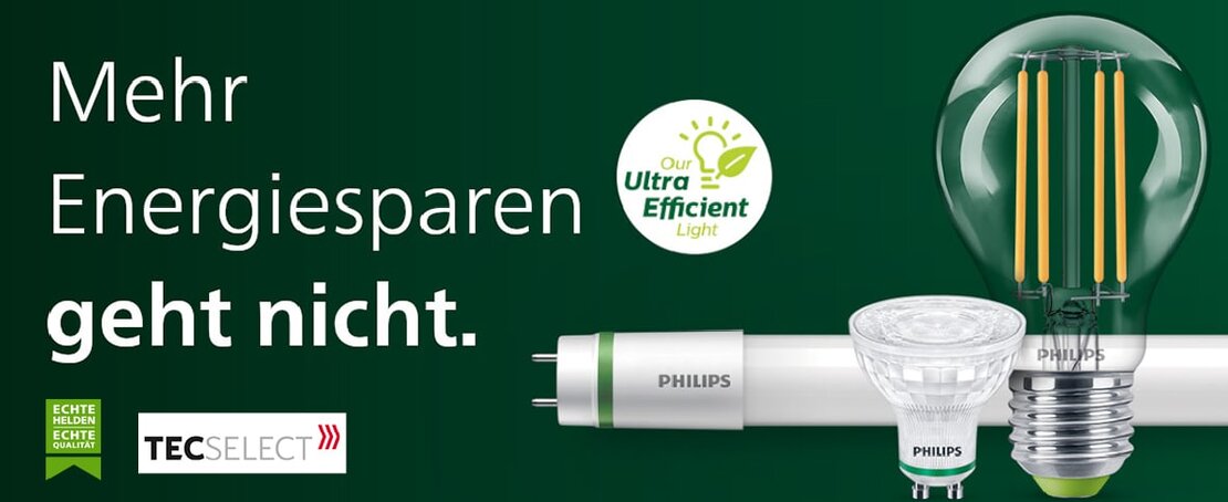 Abbildung der ultraeffizienten LED-Leuchtmittelserie MASTER von Philips