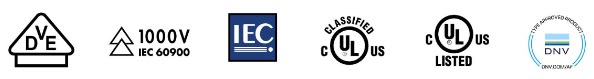 Abbildung der Logos verschiedener Prüfinstitutionen
