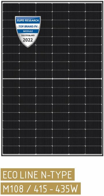 Abbildung des Solarmoduls ECO LINE N-TYPE M108/415–435W von Luxor Solar