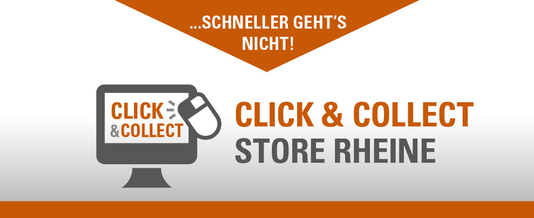 Banner mit Text "Click & Collect Store Rheine"